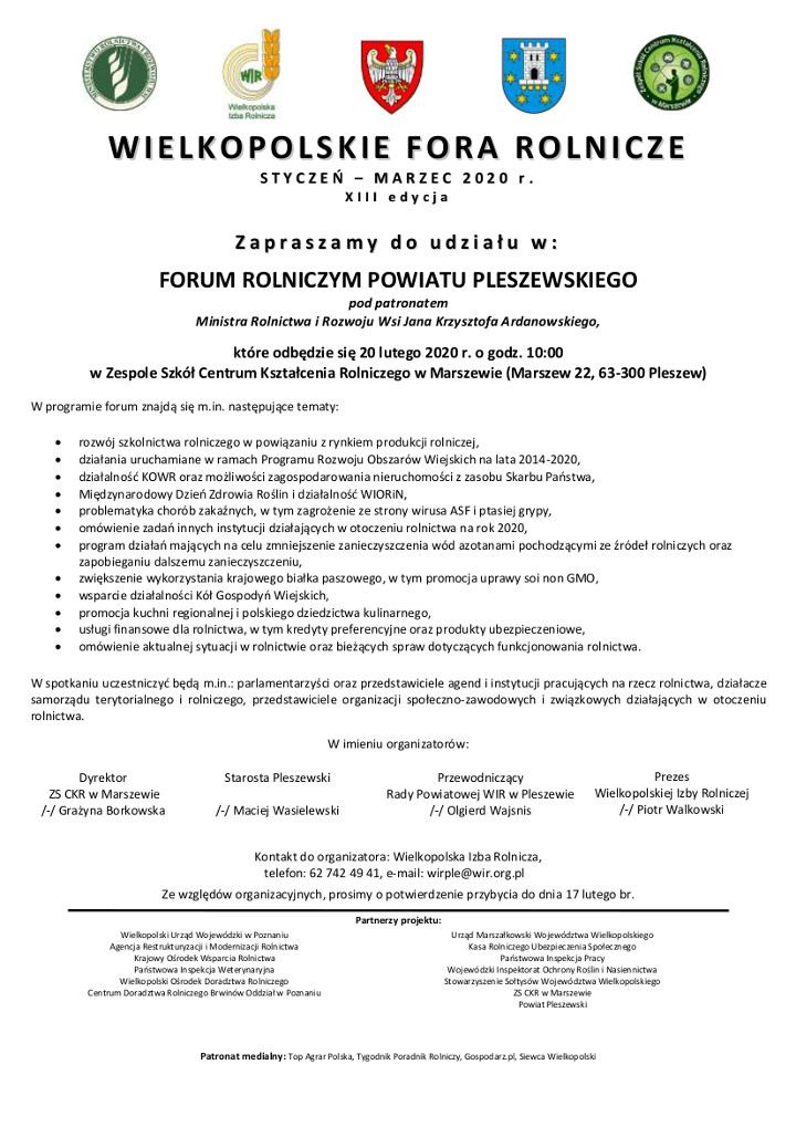 zaproszenie na forum pleszew
